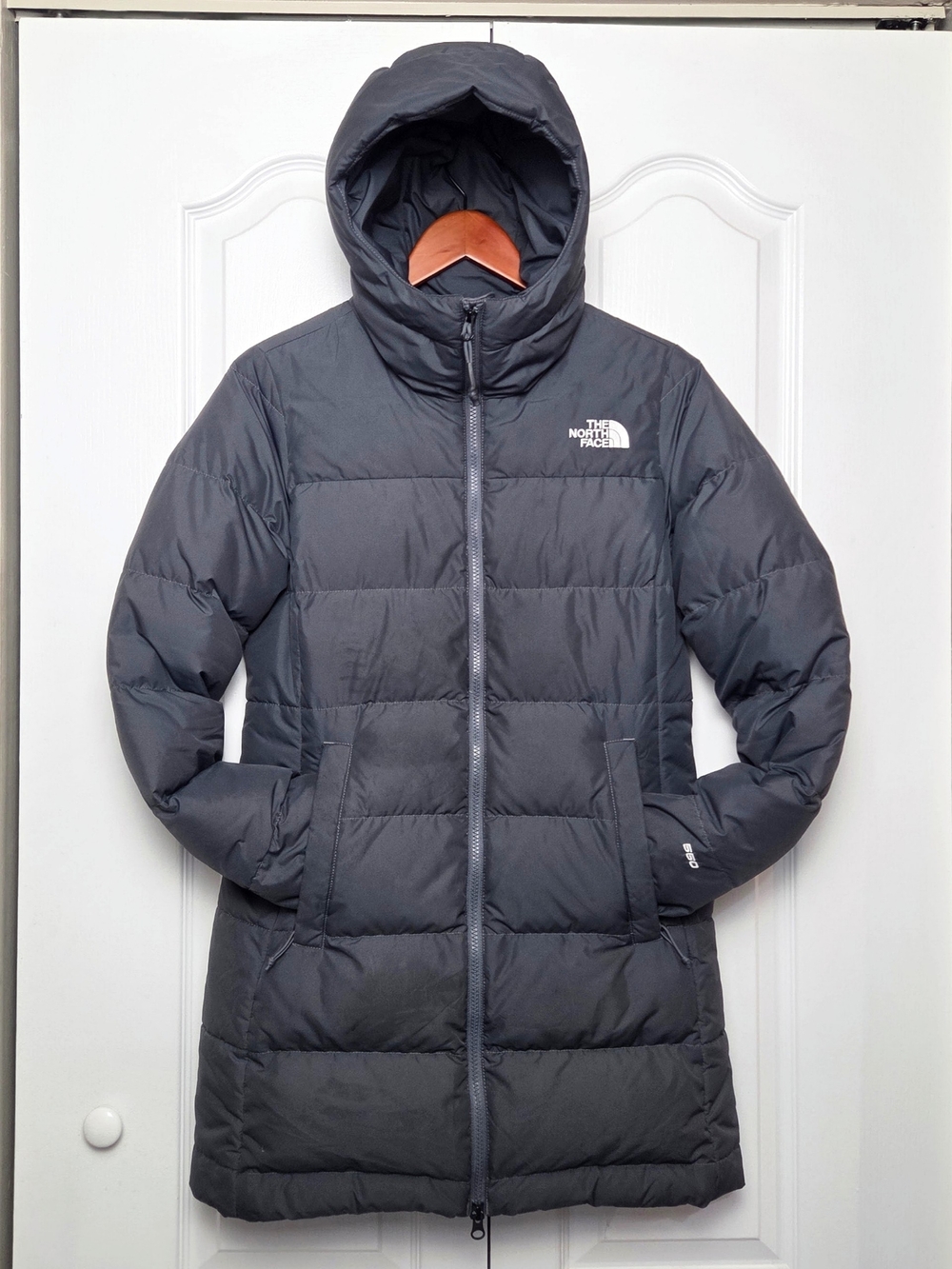 The North Face Small Gotham Parka Hooded Down Puffer Vanadis Grey Coat Womens